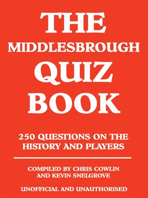 cover image of The Middlesbrough Quiz Book